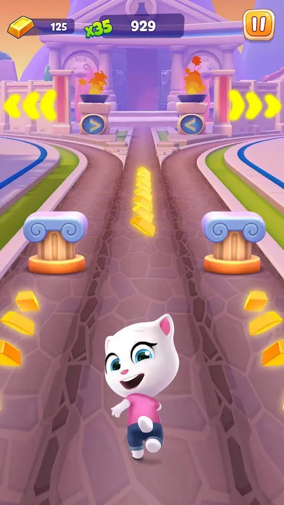 Screenshot of the Talking Tom Gold Run 2 app