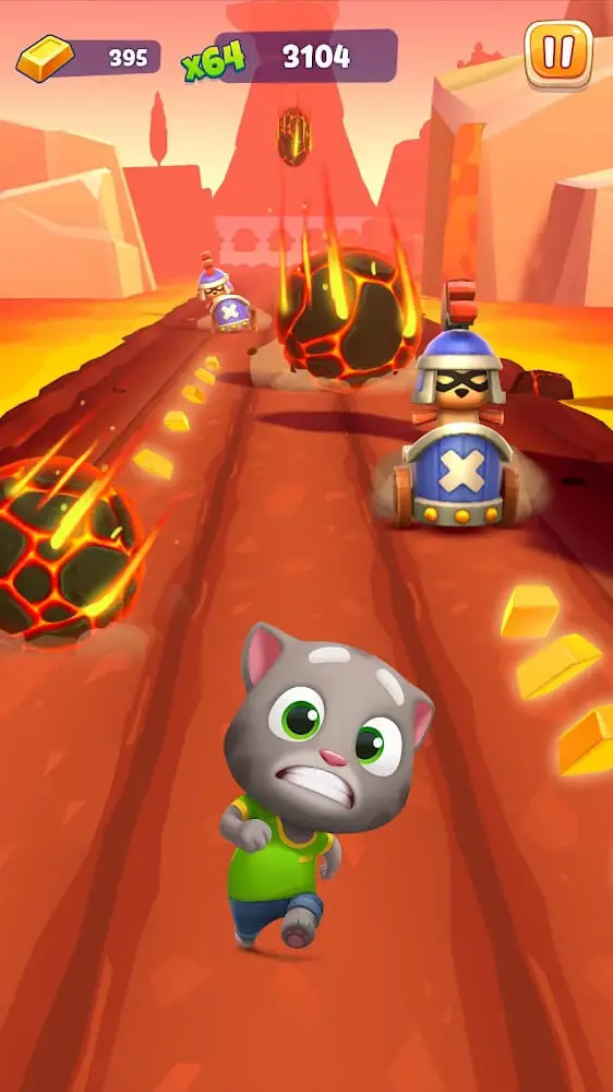 Screenshot of the Talking Tom Gold Run 2 app