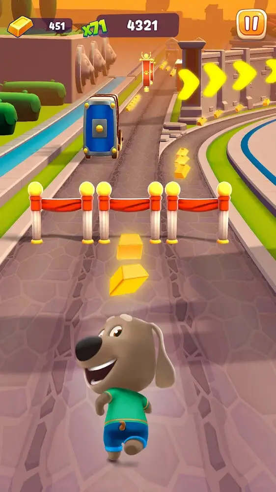 Screenshot of the Talking Tom Gold Run 2 app