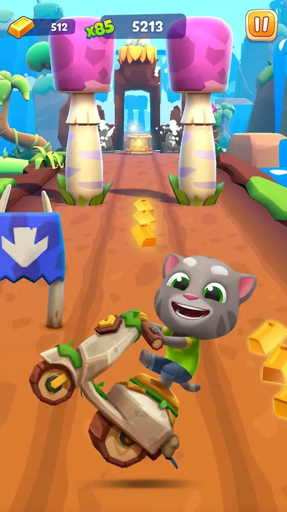 Screenshot of the Talking Tom Gold Run 2 app