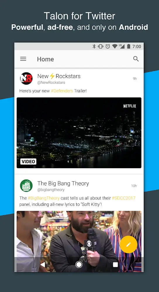 Screenshot of the Talon for Twitter app