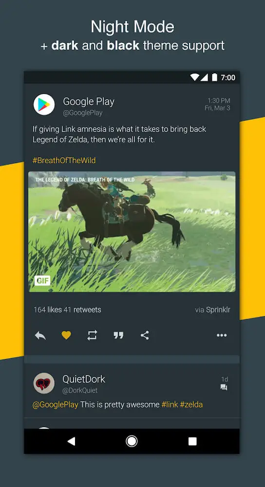 Screenshot of the Talon for Twitter app