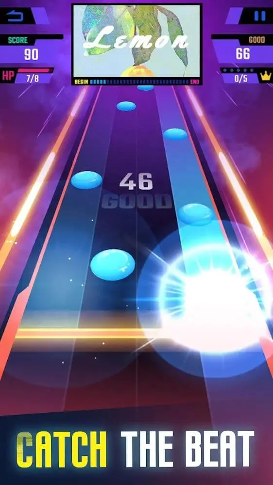 Screenshot of the Tap Music 3D app