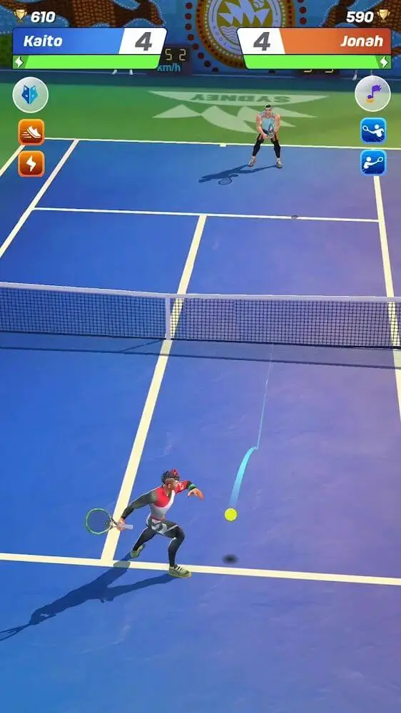 Screenshot of the Tennis Clash app