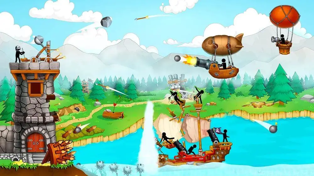 Screenshot of the The Catapult: Castle Clash with Stickman Pirates game