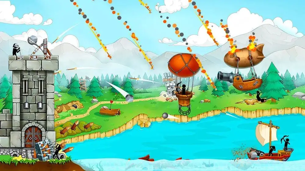 Screenshot of the The Catapult: Castle Clash with Stickman Pirates game