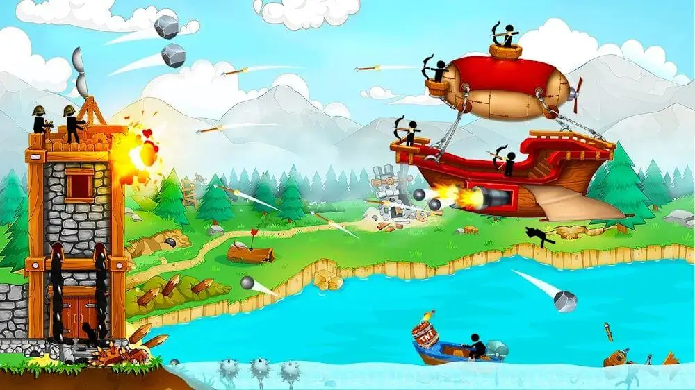 Screenshot of the The Catapult: Castle Clash with Stickman Pirates game