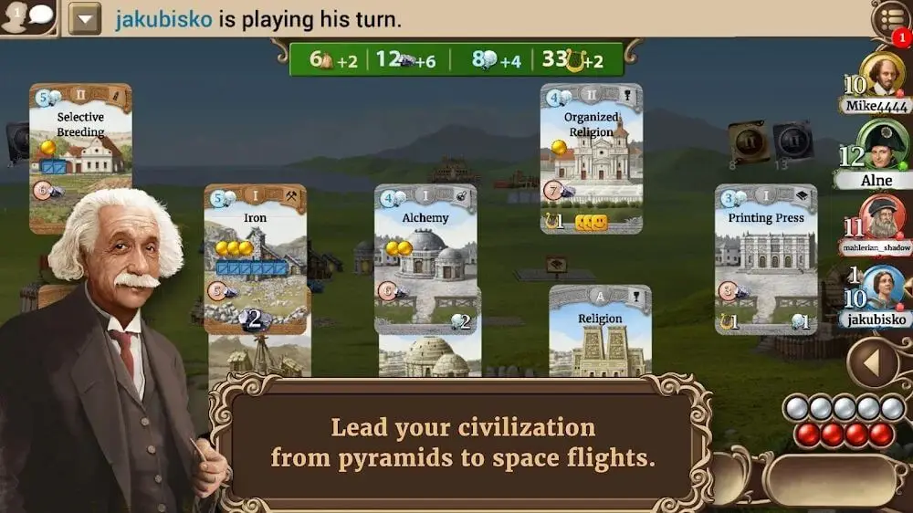 Screenshot of the Through the Ages game