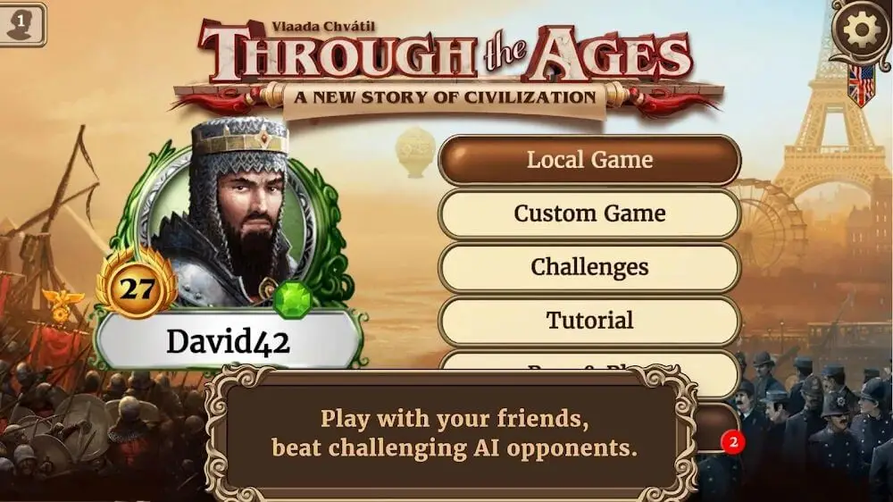 Screenshot of the Through the Ages game