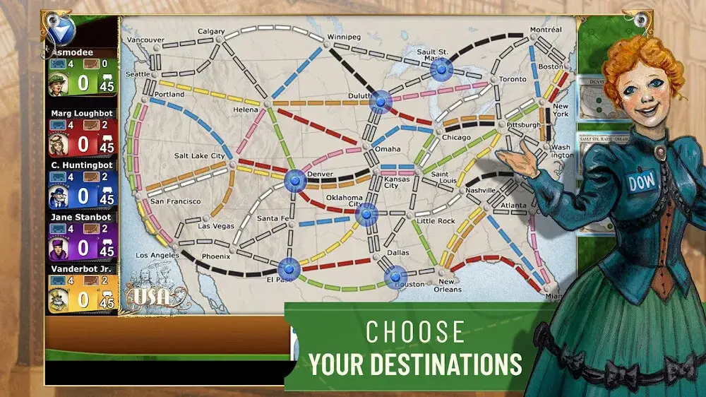 Screenshot of the Ticket to Ride game