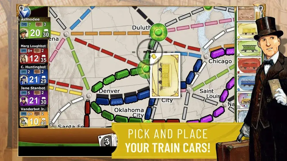 Screenshot of the Ticket to Ride game