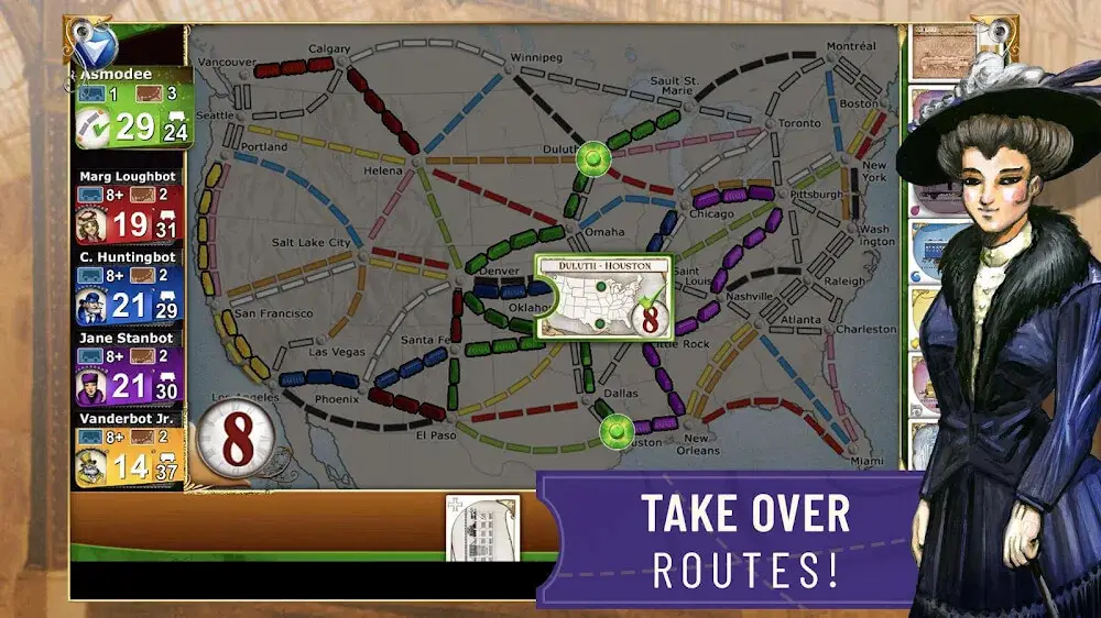 Screenshot of the Ticket to Ride game