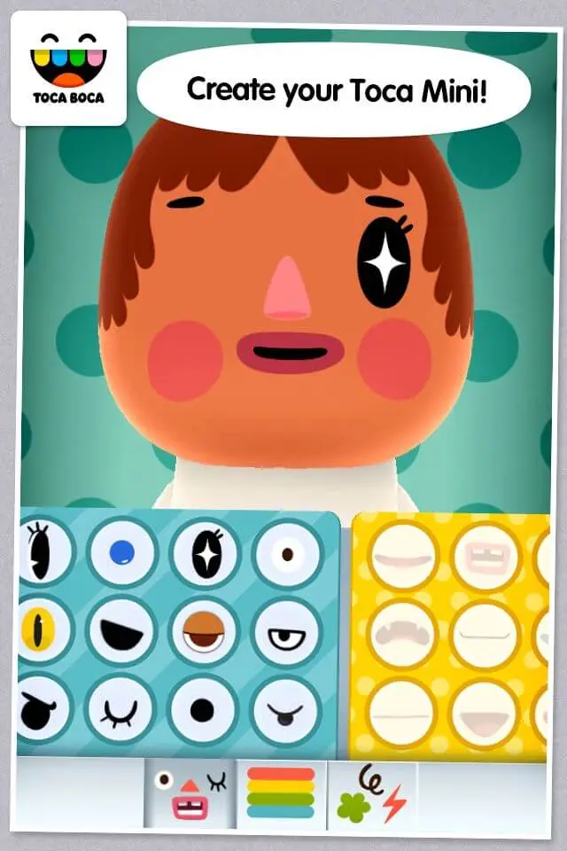 Screenshot of the Toca Mini app