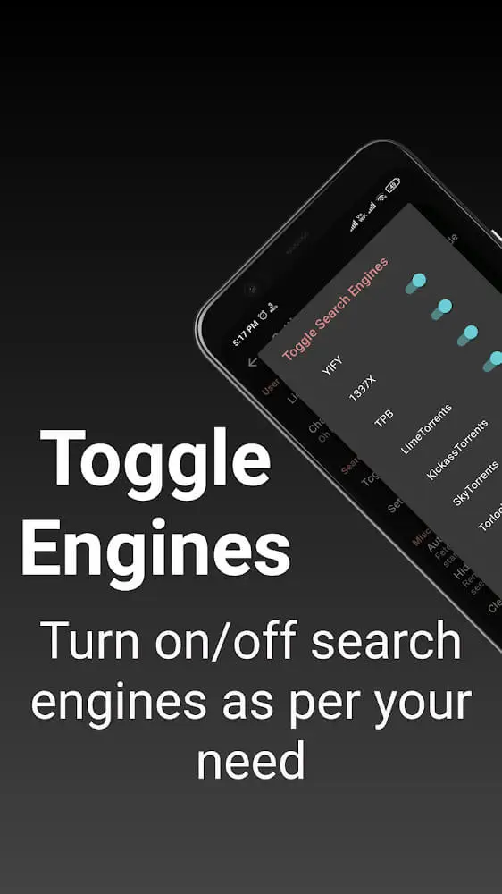 Screenshot of the TorrCrow app