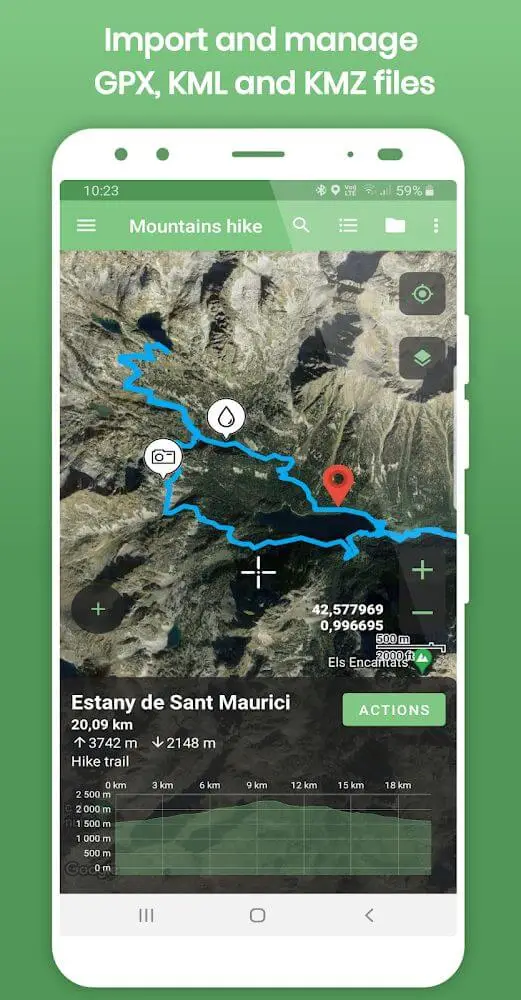 Screenshot of the Tracklia app