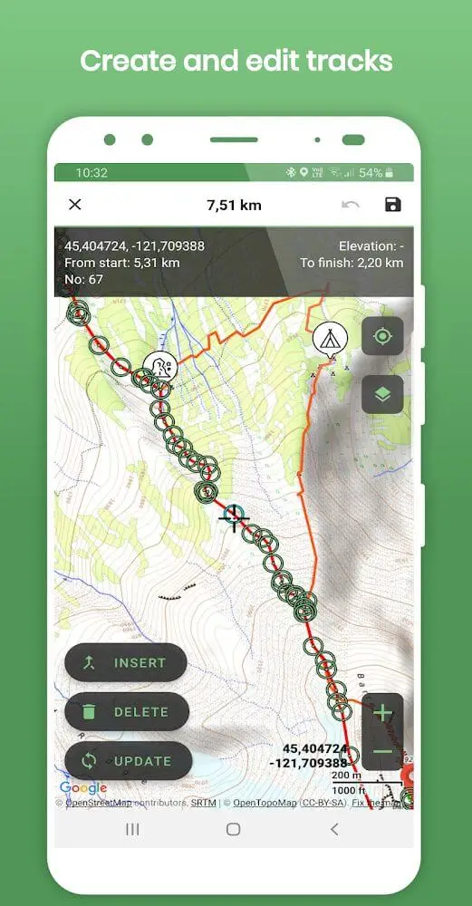 Screenshot of the Tracklia app