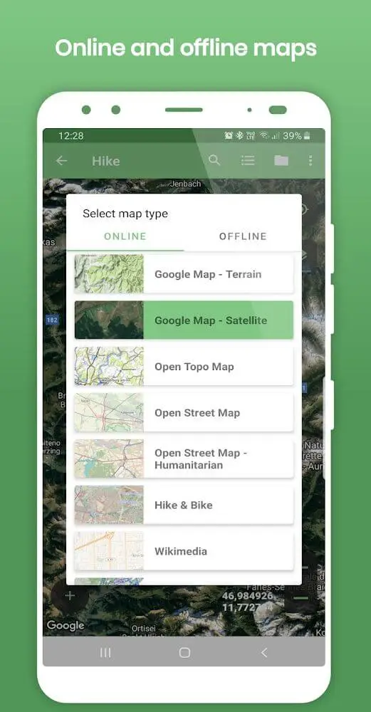 Screenshot of the Tracklia app