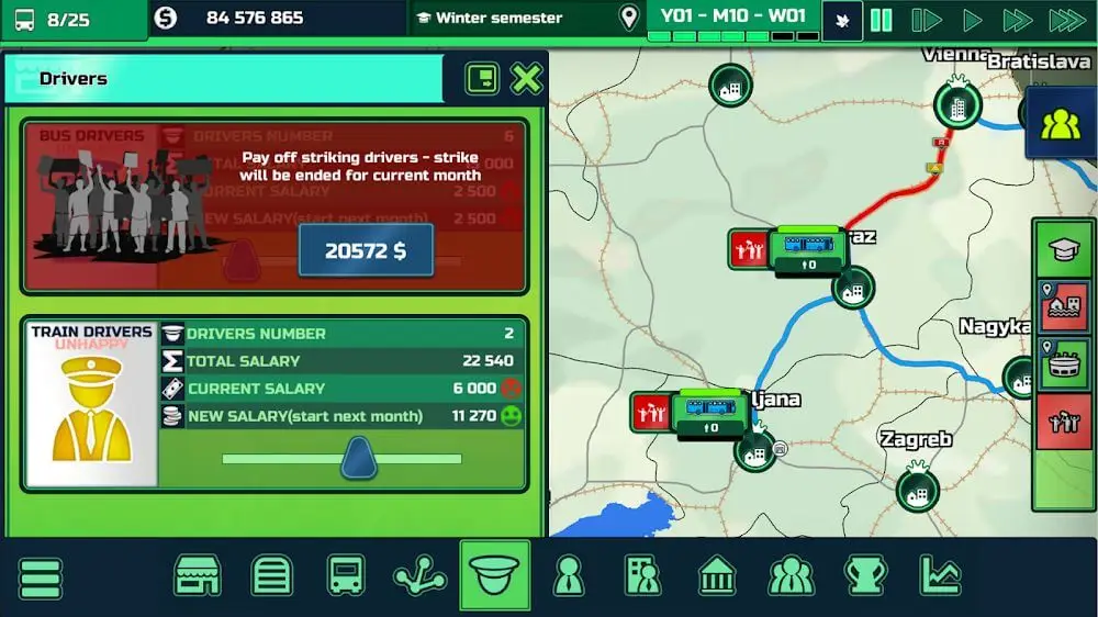 Screenshot of the Transport INC game