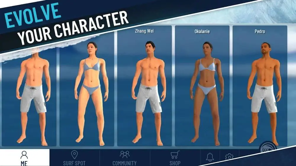 Screenshot of the True Surf game