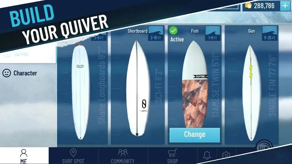 Screenshot of the True Surf game
