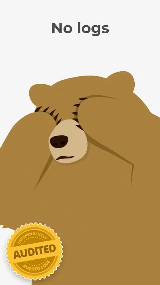 Screenshot of the TunnelBear app