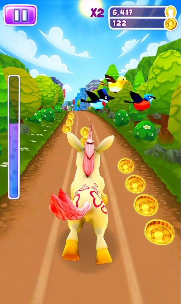 Screenshot of the Unicorn Run app