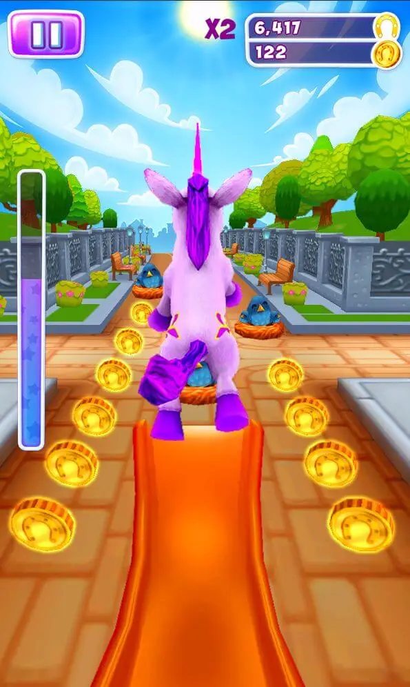 Screenshot of the Unicorn Run app