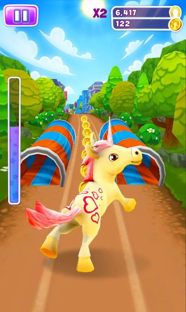 Screenshot of the Unicorn Run app