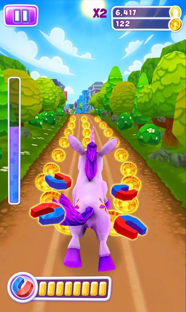 Screenshot of the Unicorn Run app