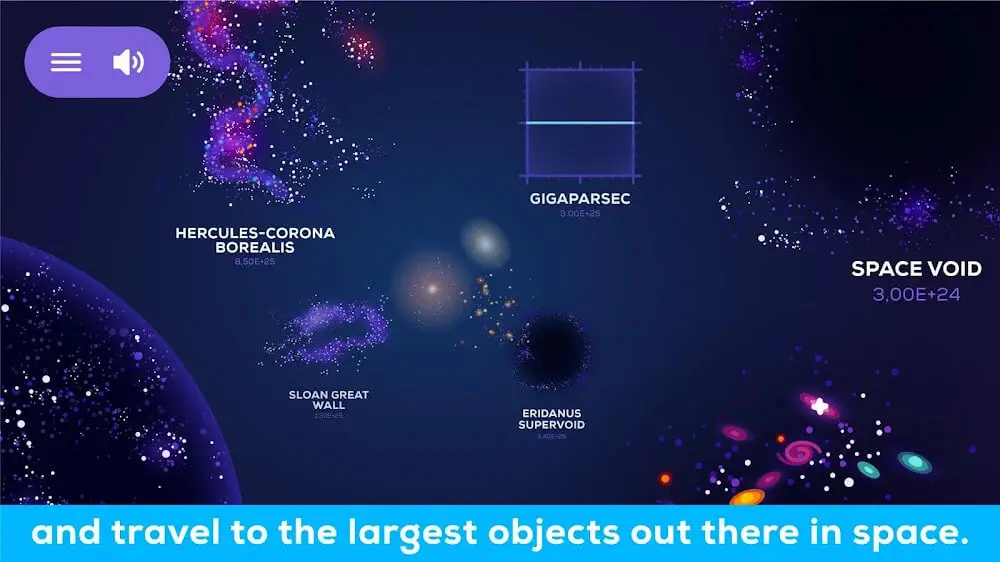 Screenshot of the Universe in a Nutshell game