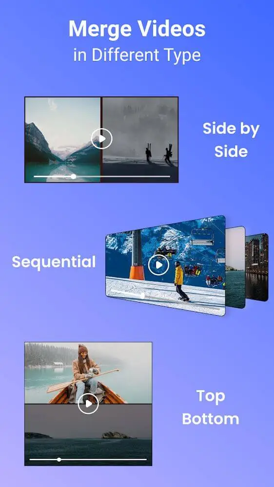 Screenshot of the Video Merger app