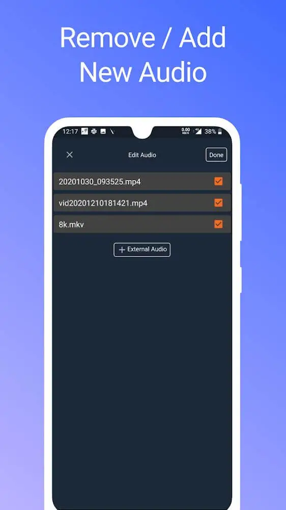 Screenshot of the Video Merger app