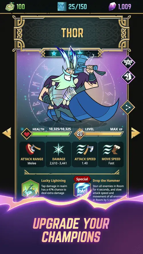 Screenshot of the Viking Gods app