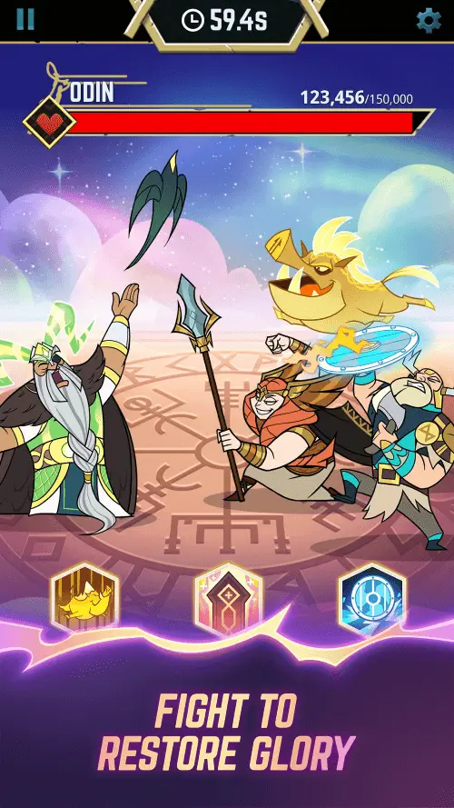 Screenshot of the Viking Gods app
