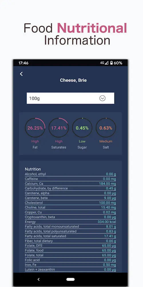 Screenshot of the Vitamin Check app