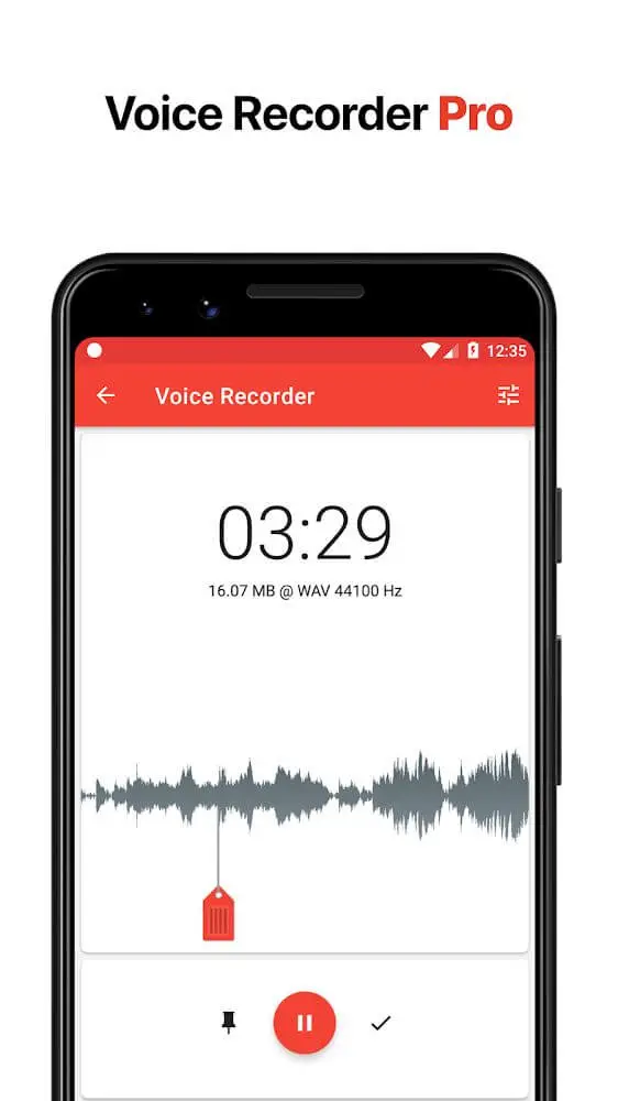 Screenshot of the Voice Recorder Pro app