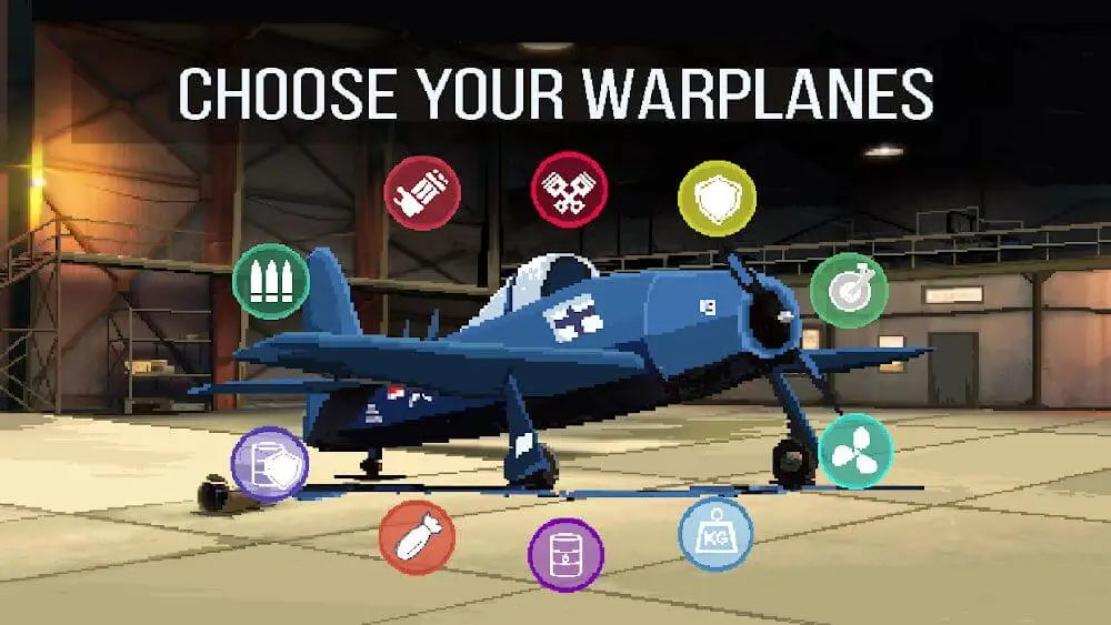 Screenshot of the Warplanes 1944 WW2 War Flight game