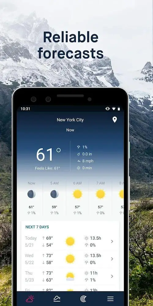 Screenshot of the WeatherPro game