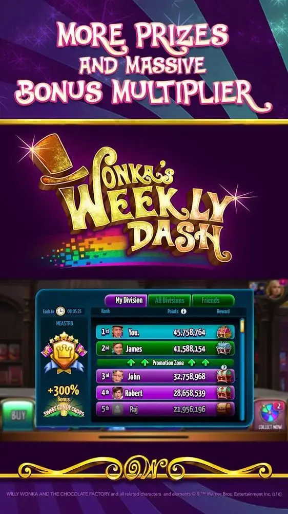 Screenshot of the Willy Wonka Vegas Casino Slots app