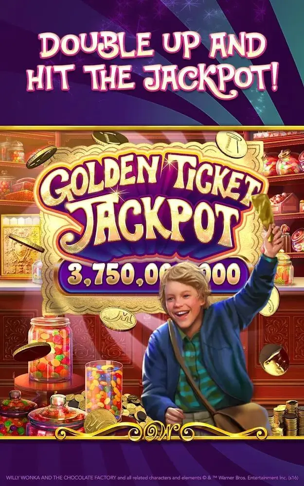 Screenshot of the Willy Wonka Vegas Casino Slots app