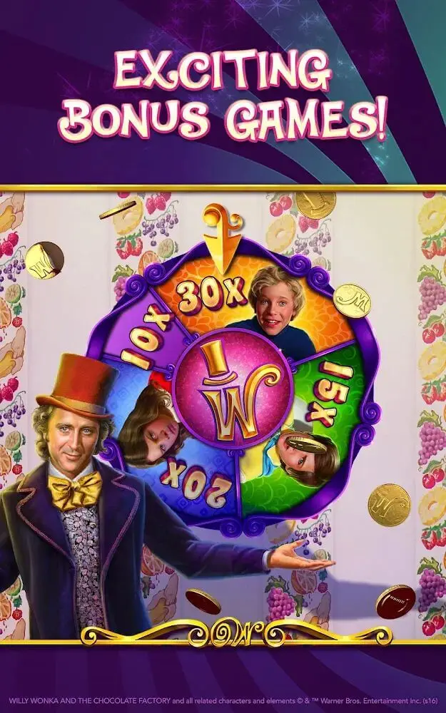 Screenshot of the Willy Wonka Vegas Casino Slots app