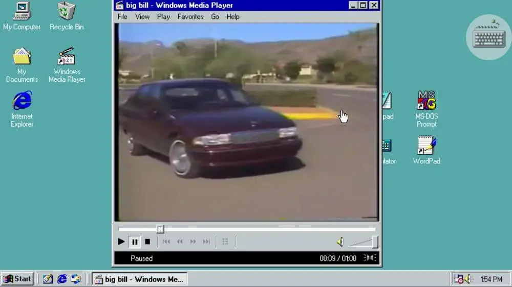 Screenshot of the Win 98 Simulator game