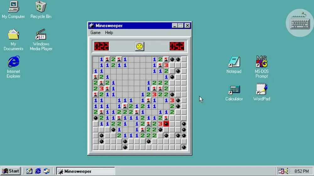 Screenshot of the Win 98 Simulator game