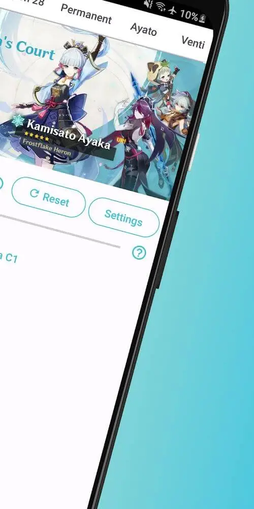 Screenshot of the Wish Simulator for Genshin app