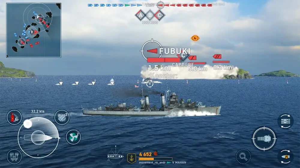 Screenshot of the World of Warships: Legends game