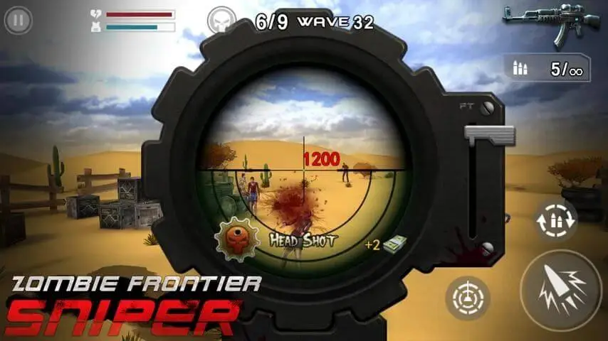Screenshot of the Zombie Frontier: Sniper game