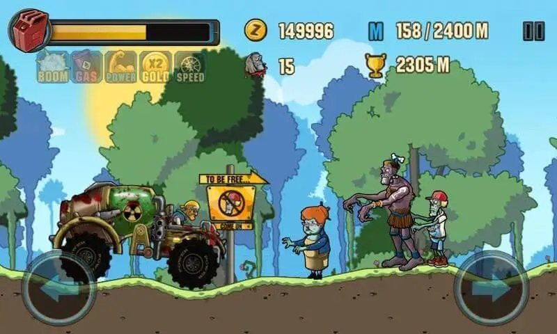 Screenshot of the Zombie Road Racing game