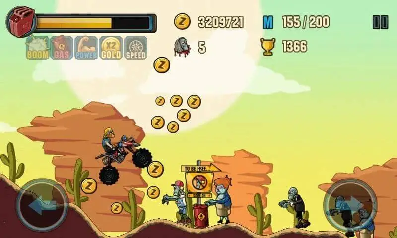 Screenshot of the Zombie Road Racing game