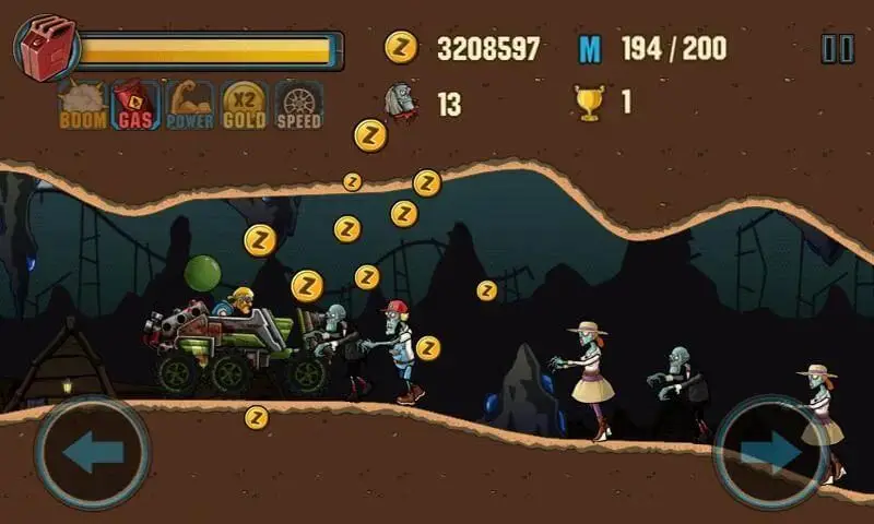 Screenshot of the Zombie Road Racing game