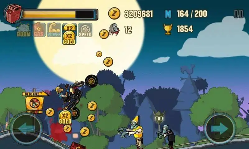 Screenshot of the Zombie Road Racing game